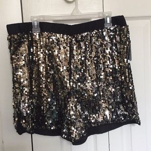 Forever 21+ Gold and Silver Sequined Shorts